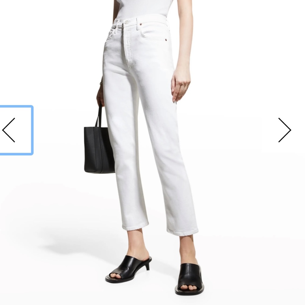 Agolde Riley High Waisted Crop Jeans - Whip. Size 26.